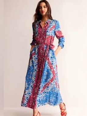 Boden | Dresses | Boden Lola Blouson Rainbow Multigingham Plaid Maxi Dress  Womens Us Size 4 | Poshmark